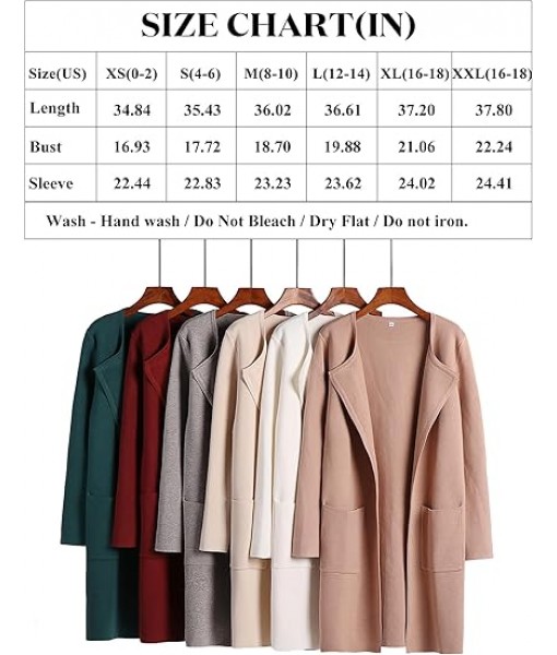 ANRABESS Women's Open Front Knit Lightweight Cardigan Casual Long Coatigan Sweater Lady Jacket Coat Fall Outerwear