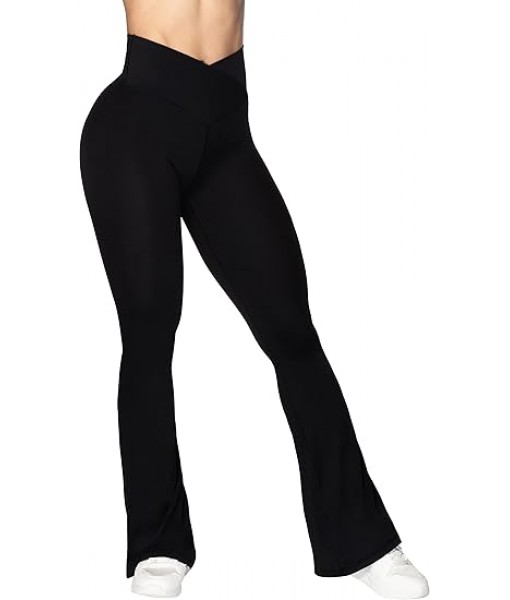 Sunzel Flare Leggings, Crossover Yoga Pants with Tummy Control, High-Waisted and Wide Leg