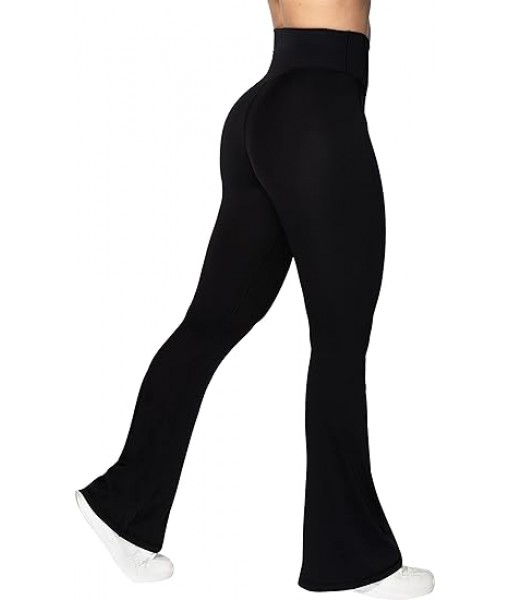 Sunzel Flare Leggings, Crossover Yoga Pants with Tummy Control, High-Waisted and Wide Leg