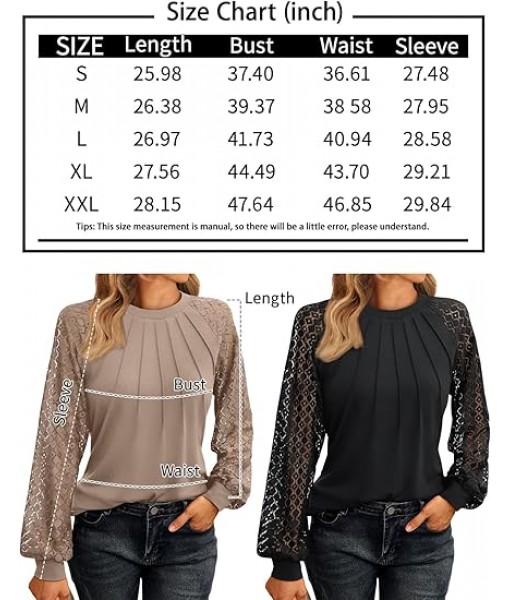 AUTOMET Womens Long Sleeve Shirts Lace Tops Business Casual Fall Fashion Outfits Clothes  Knitted Y2k Blouses