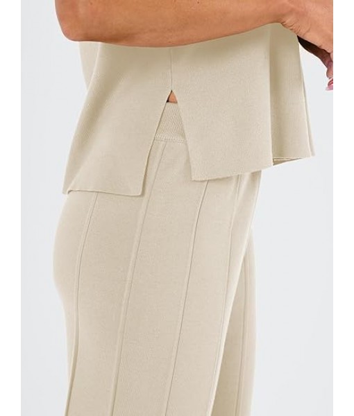 LILLUSORY 2 Piece Outfits for Women Lounge Matching Set Two Piece Knit Tracksuit Sweatsuits Top & Pants