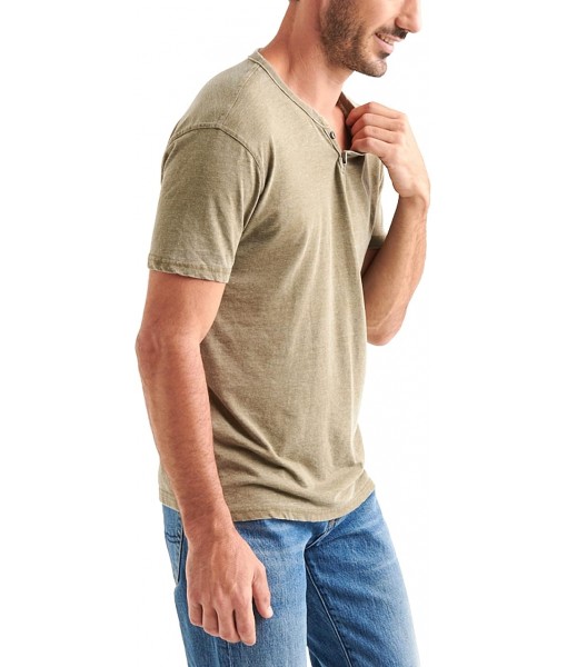 Lucky Brand Men's Venice Burnout Notch Neck Tee