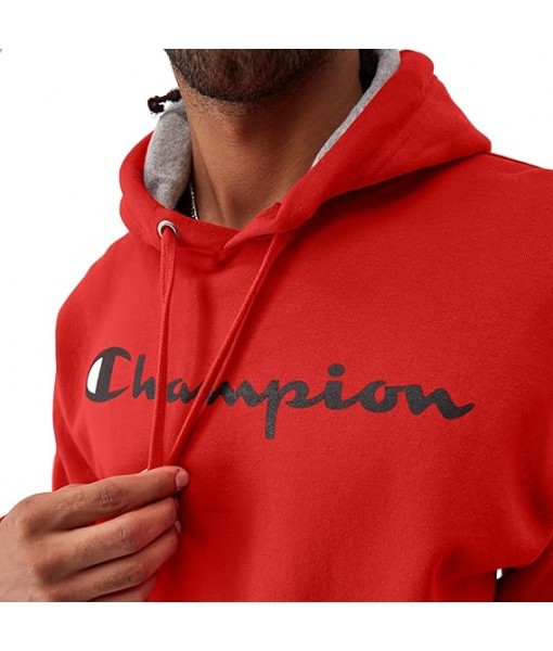 Champion Men's Hoodie, Powerblend, Fleece Men's Hoodie, Comfortable Men's Sweatshirt, Script Logo (Reg. or Big & Tall)