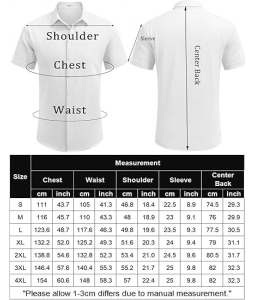 COOFANDY Men's Linen Shirts Short Sleeve Casual Shirts Button Down Shirt for Men Beach Summer Wedding Shirt